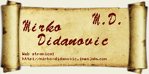 Mirko Didanović vizit kartica